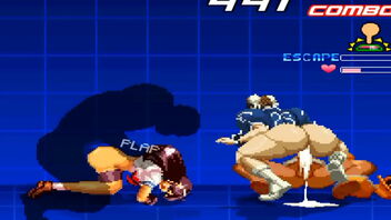 Athena and Chun Li in a rather obvious threesome.