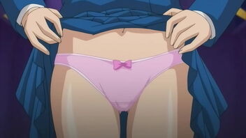 Schoolgirl flaunts her panties for her crush in this uncensored hentai.