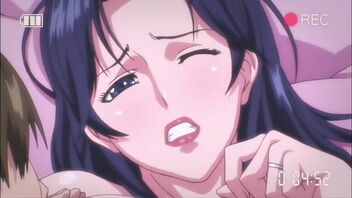A small boy has rough sex with a MILF with purple hair