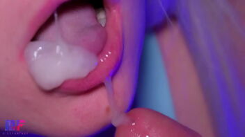 A very hot and up close oral creampie video