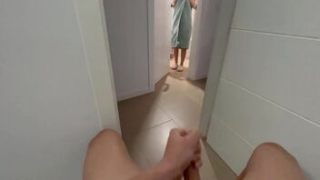 I caught my stepsister while I was on the toilet and she gave me a handjob and a blowjob.