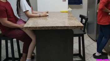 Naughty teen sits on step uncle’s laps and eats him up.