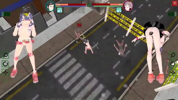 Two female guards seduce men in Future Suppanuki pol hentai game video