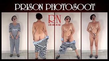 A woman in prison is photographed and forced to strip as part of her punishment. Cosplay. Full video