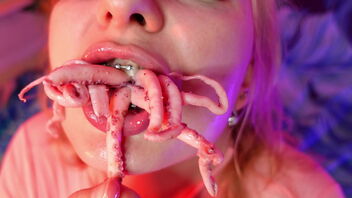 Arya Grander's octopus eating video: a unique food fetish experience