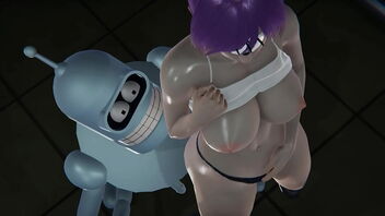 Bender's creamy Leela encounter in Futurama XXX 3D
