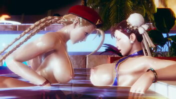 3D porn video of Futa Street Fighter Cammy and Chun Li having sex with intersex character