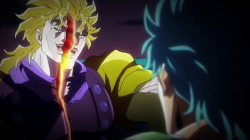 Jonathan Joestar versus Dio Brando in an animated video