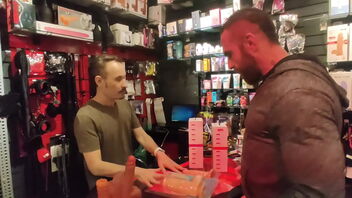 A couple buys sex toys from a shop and then engages in a hot blowjob scene with Big Marcos.