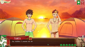 Anime game Friends Camp path 2, part 9 with volleyball and Taiga in Russian.