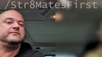 Straight army father gets a blowjob from an Aussie taxi driver in public