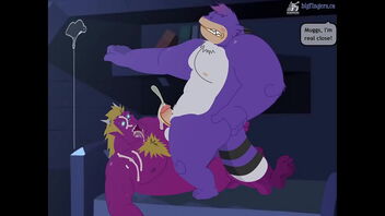 Gay monster has a fun filled night with a bump and grind game.